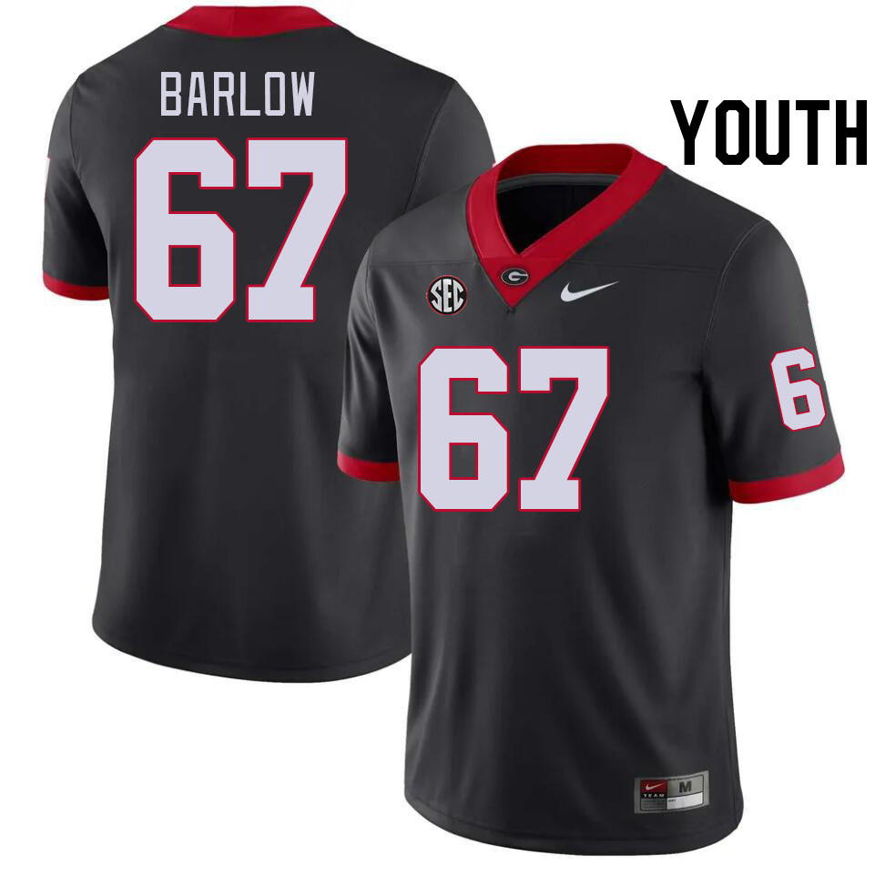 Youth #67 Clinton Barlow Georgia Bulldogs College Football Jerseys Stitched-Black